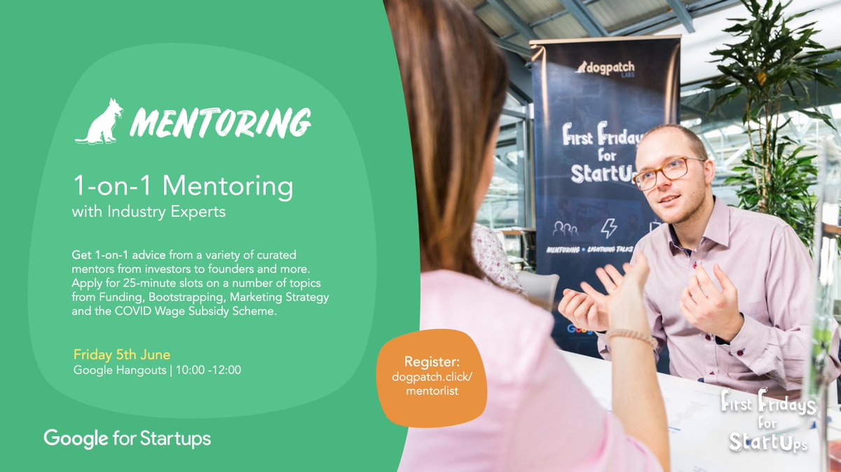 dogpatchlabs's tweet image. Last chance to register for #FirstFridaysForStartups 1:1 Mentoring!

Secure expert insights from @Google, @EntIrl, @ActVC, @Unilever &amp;amp; our wider Dogpatch ecosystem to take your startup to the next level!

Apply by 11.59PM tonight: dogpatch.click/mentorlist