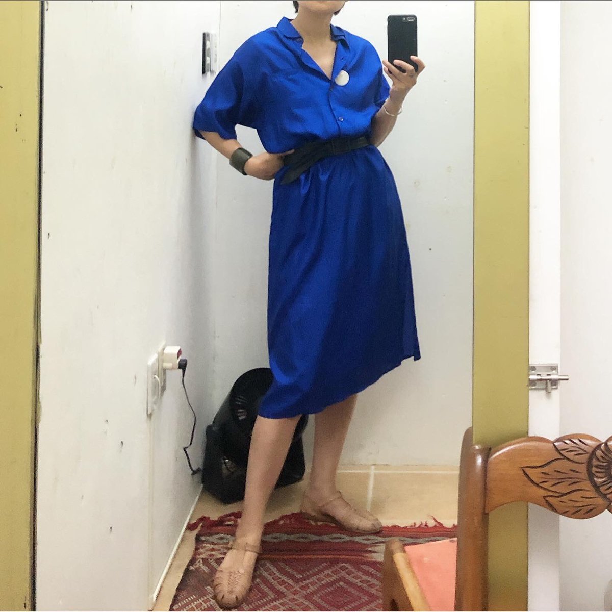 吉祥寺古着屋ガーニッシュ ロイヤルブルーシルクワンピース Vintage Antique Vintagefashion 古着屋 レディース古着 東京古着屋 吉祥寺 吉祥寺古着屋 ヴィンテージ ヴィンテージワンピース シルクワンピース