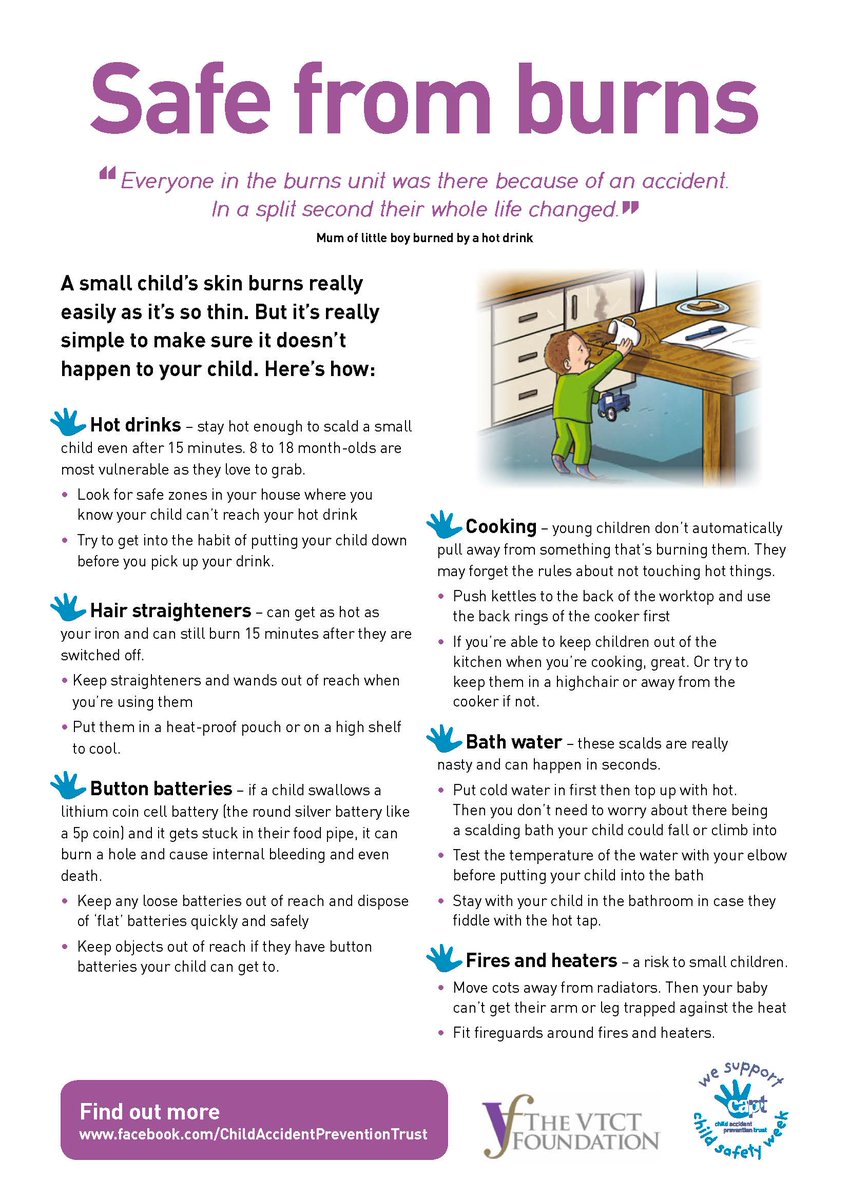 ChildSafetyWeek is encouraging parents to #BeBurnsAware. Scalds and burns  can cause life changing injuries but these accidents can often be  prevented. Take a look at this factsheet for some advice on reducing