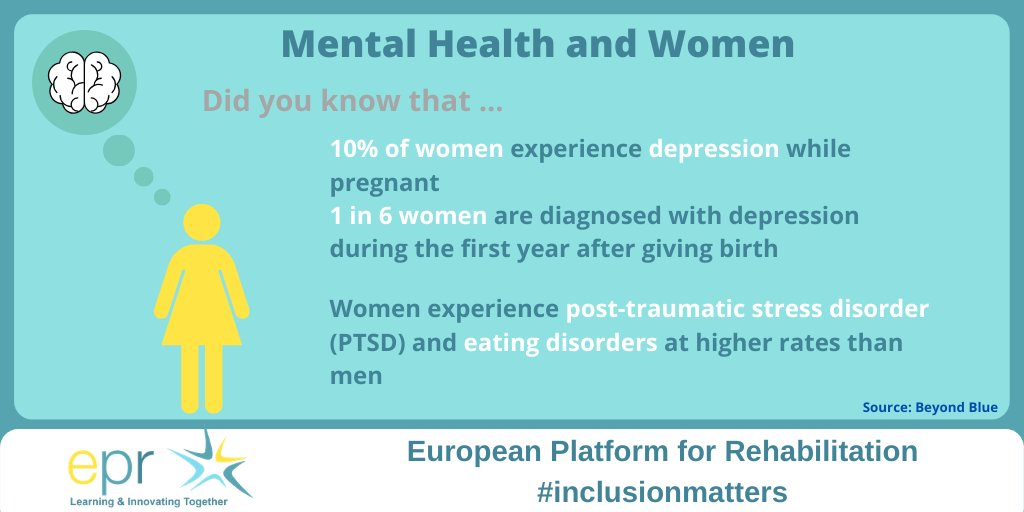 EPR_Network's tweet photo. 👩👩🏽‍🦱👩🏽‍🦰Women face significant unique #mentalhealth🧠challenges for example during pregnancy and after giving birth. 
📢We need to raise awareness over these issues collectively to achieve #genderequality and a fair world for all. #InclusionMatters @beyondblue https://t.co/Goyt6sbIYs