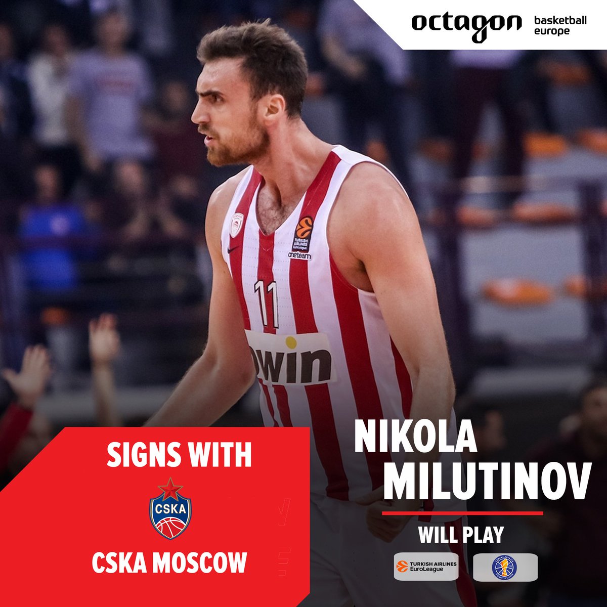 JelicOCT's tweet photo. The best with the best!
I am super happy to announce that my friend, brother, client @NMilutinov signed 3yrs deal with @cskabasket ! I wish you a lot of success and happiness in your new home! #octagonfamily 💪💪💪 https://t.co/PGIzDHbLFH