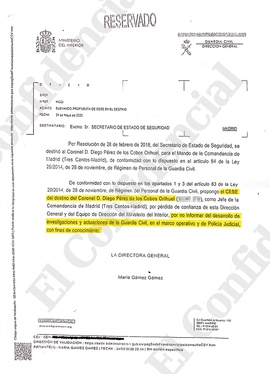 josemariaolmo's tweet image. #EXCLUSIVA Una nota &quot;reservada&quot; revela que Marlaska cesó a Pérez de los Cobos por no filtrarle &quot;investigaciones judiciales&quot;

elconfidencial.com/espana/2020-06…