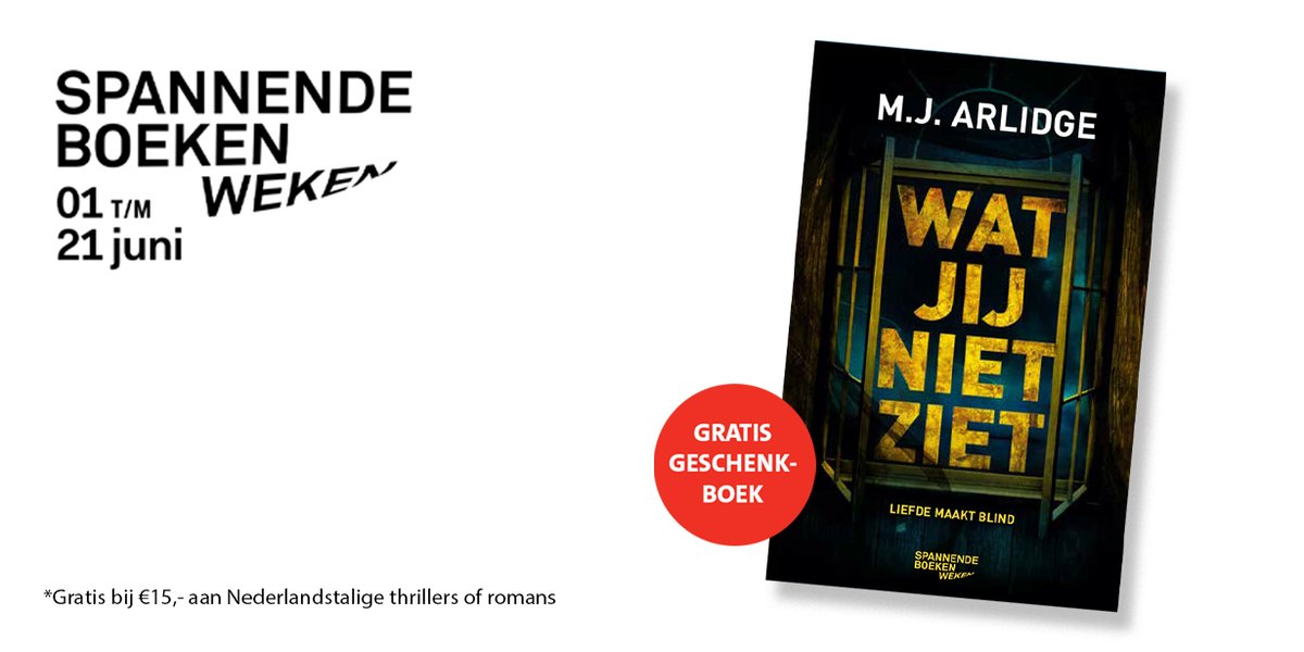 Het is weer tijd voor de Spannende Boeken Weken! Bij besteding van €15 aan Nederlandstalige romans of thrillers krijg je deze maand het boek 'Wat jij niet ziet' van M.J. Arlidge cadeau.