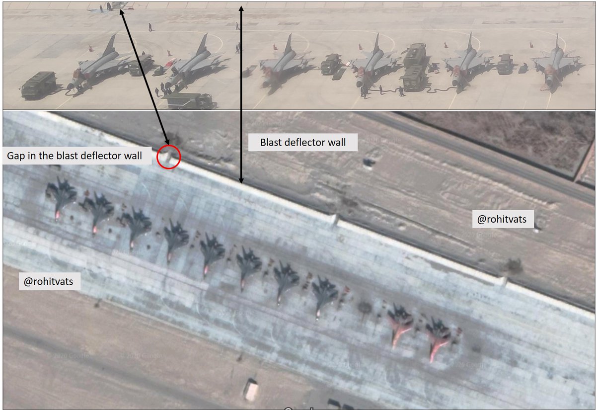 - Images show PLA Air Force concentration in some air base under Western Theater Command. - Looking at the second pic with 6 J-8 and comparing it with satellite images, my opinion is that this is Hotan Air Base, ~380 km NE from Leh. https://twitter.com/RupprechtDeino/status/1267788987198058499?s=20