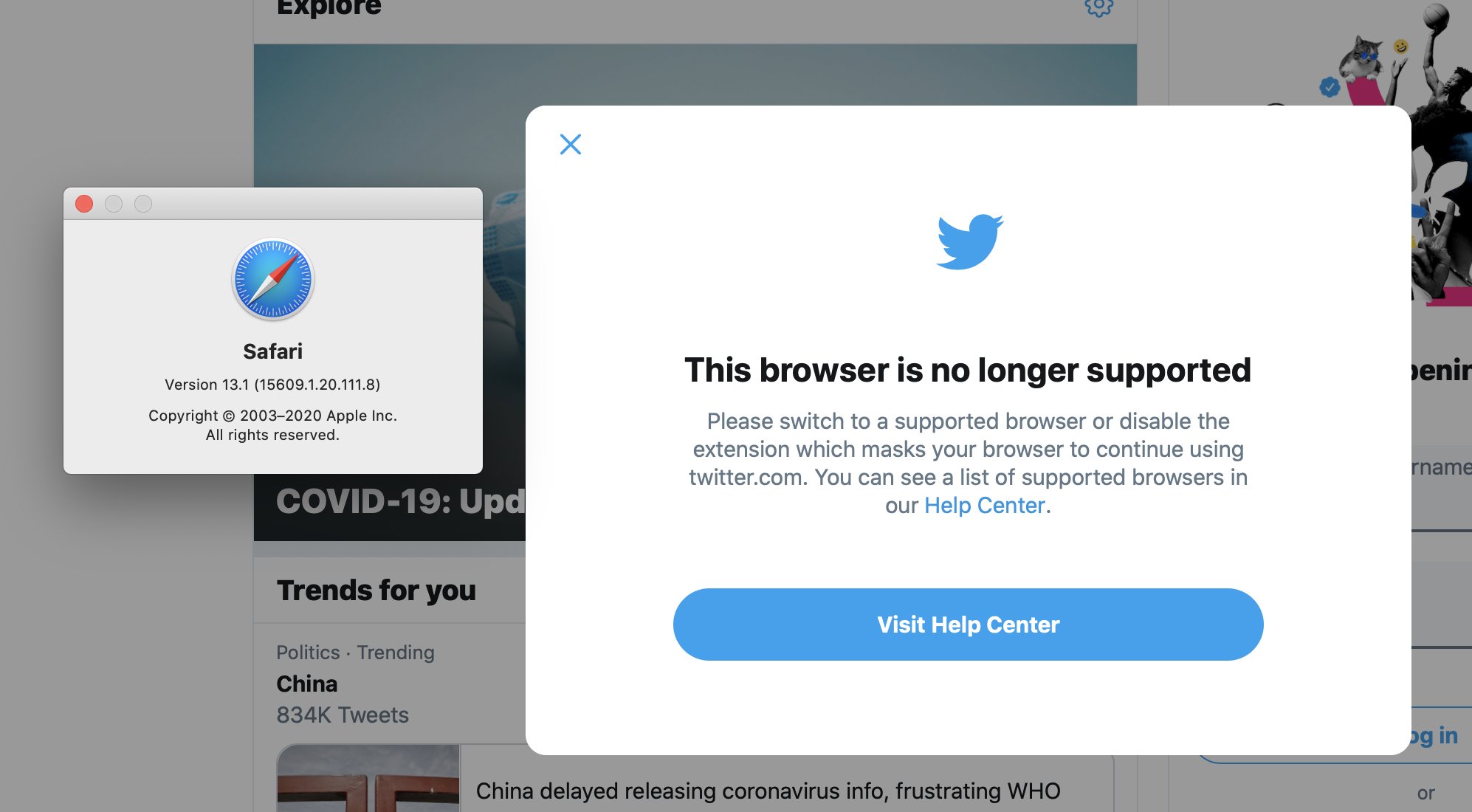 Your browser is not supported, on a supported browser (Safari) :  r/softwaregore