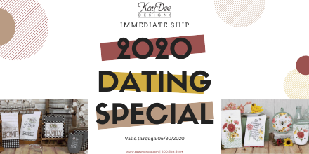 Salesmark1's tweet photo. STOCK UP NOW AND PAY LATER!!!! Kay Dee Designs has EXTENDED the September 1, 2020 Dating offer with immediate ship date through June 30, 2020. This special ONLY applies to everyday products!
https://t.co/ZWCO5QoreH

#textiles #kitchenlinens #products #special #offer #salesmarkinc https://t.co/ryLzksZenr