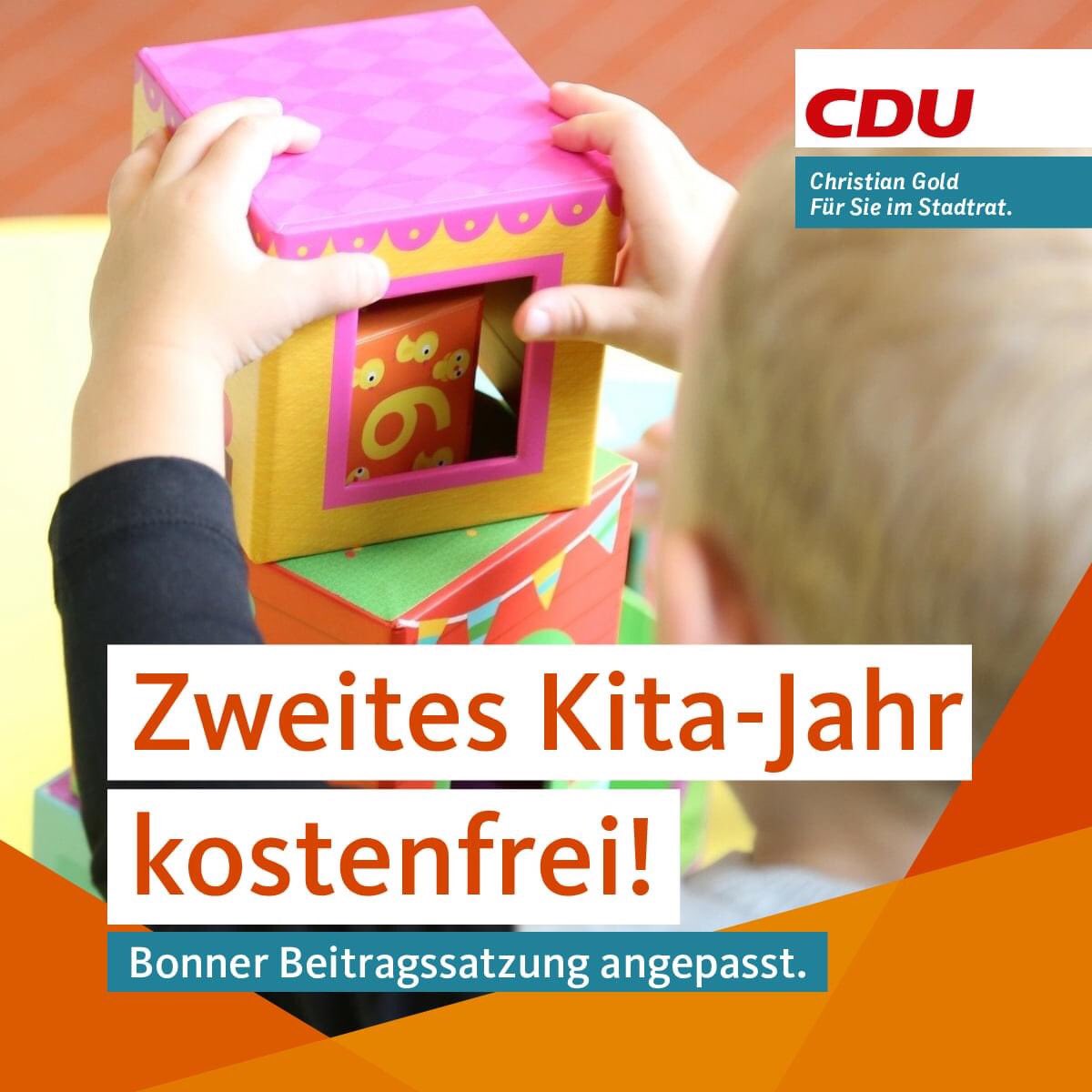 In der letzten Sitzung des Jugendhilfeausschusses wurde die Bonner Beitragssatzung an das geänderte Kinderbildungsgesetz angepasst. 

Damit wird das 2. beitragsfreie Jahr und die Gleichstellung von Kindertagesbetreuung in Einrichtungen und Tagespflege in Bonn eingeführt.