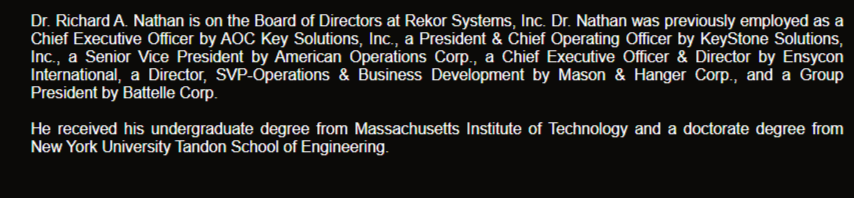 Richard Nathan: Rekor, AOC Key Solutions... https://www.marketscreener.com/business-leaders/Richard-Nathan-0C9M6Q-E/biography/