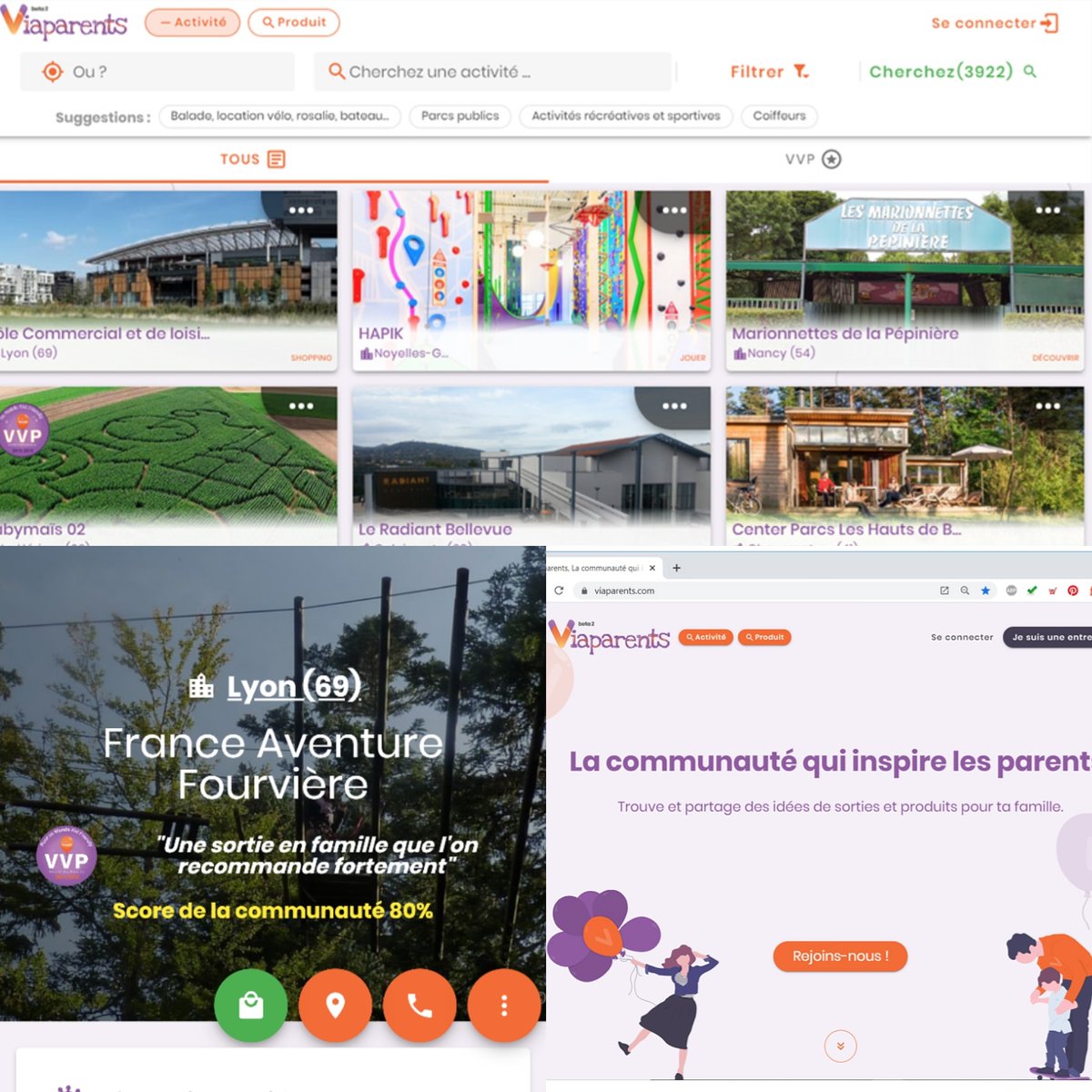 Aujourd'hui phase du 2 déconfinement et v2 du site Viaparents.com ! Plus performant, ergonomique et 100% mobile friendly. C'est reparti pour les sorties en famille à découvrir et partager entre Parents, rejoignez-nous ;)