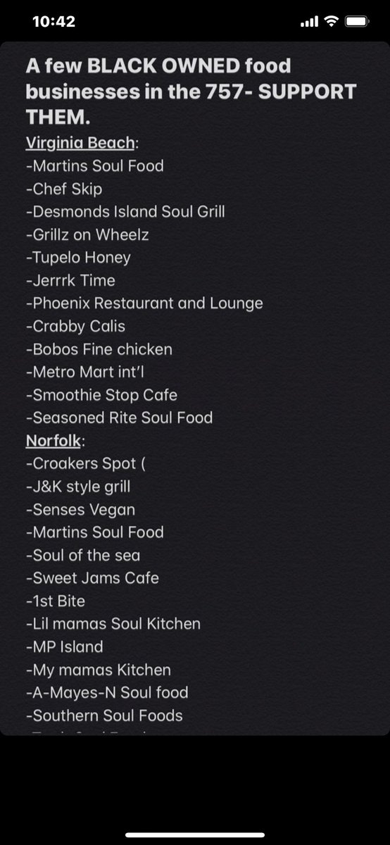 uhohyaya's tweet image. BLACK OWNED restaurants in the 757✊🏽🖤