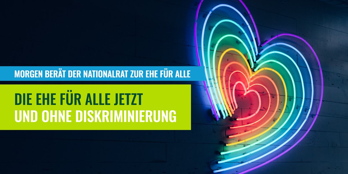 Morgen berät der Nationalrat zur #Ehefüralle – 6 1/2 Jahre nachdem <a href="/kathrinbertschy/">Kathrin Bertschy</a> den Vorstoss eingereicht hatte. Es ist ein längst fälliger Schritt, um die Diskriminierung gleichgeschlechtlicher Paare zu beseitigen und gleiche Rechte und Pflichten für alle zu schaffen. #LGBTQI