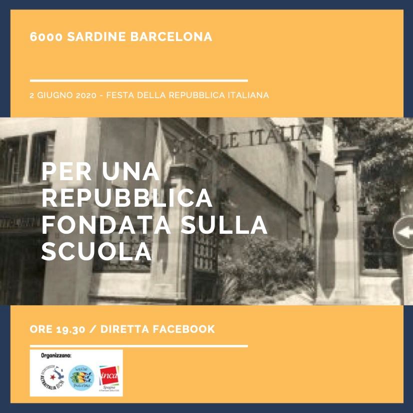 SardineBCN's tweet photo. 🔴Festa della Repubblica Italiana🔴

🗓️Oggi, 2 giugno 2020
🕐19:30
📍https://t.co/3FKF0wYpYc…

Non perdetevi l'evento live che avrà per tema l’educazione e l’importanza di una scuola aperta a tutti sancita dalla Costituzione! 

#2giugno #FestaDellaRepubblica #6000Sardine https://t.co/xIFbHDeQOw