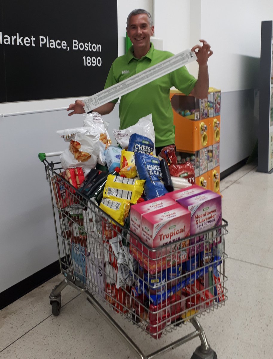 AsdaBoston's tweet photo. Thanks to the generosity of Boston's Commonwealth Games Gold Medalist, @CallumTheOne, there's an extra trolley worth ยฃ129.08 for us to pass on to Boston Food Bank to add to the #ChaChaSlideChallenge donations. https://t.co/bw1a6mlqSL