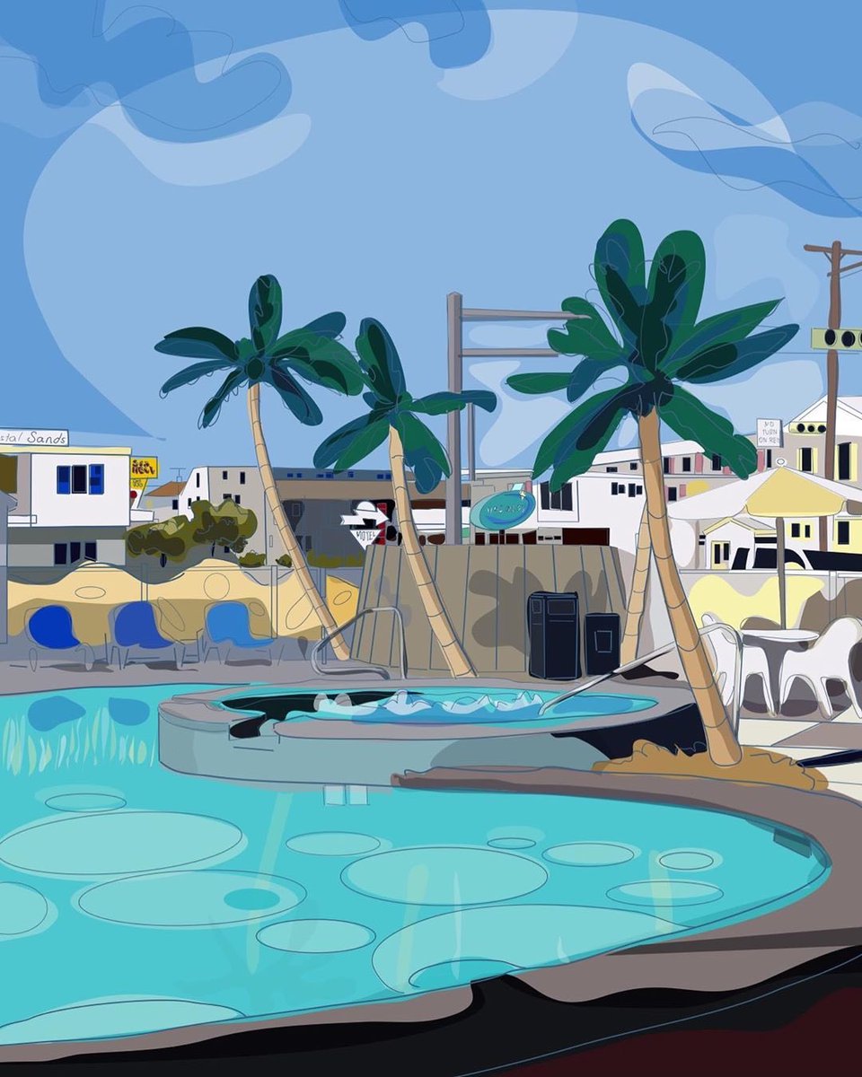 inkpad_app's tweet photo. The Pool at the Starlux Motel, the first of a series of scenes by Rita Flores @ritafloresart on Inkpad.
#inkpad #inkpadapp #vector #wildwood #jerseyshore #njshore #njart #njartist #wildwoodnj #vectorart #landscape #starluxhotel #ipadartist #digitalillustration #graphicdesign https://t.co/KIMTKGJJGu