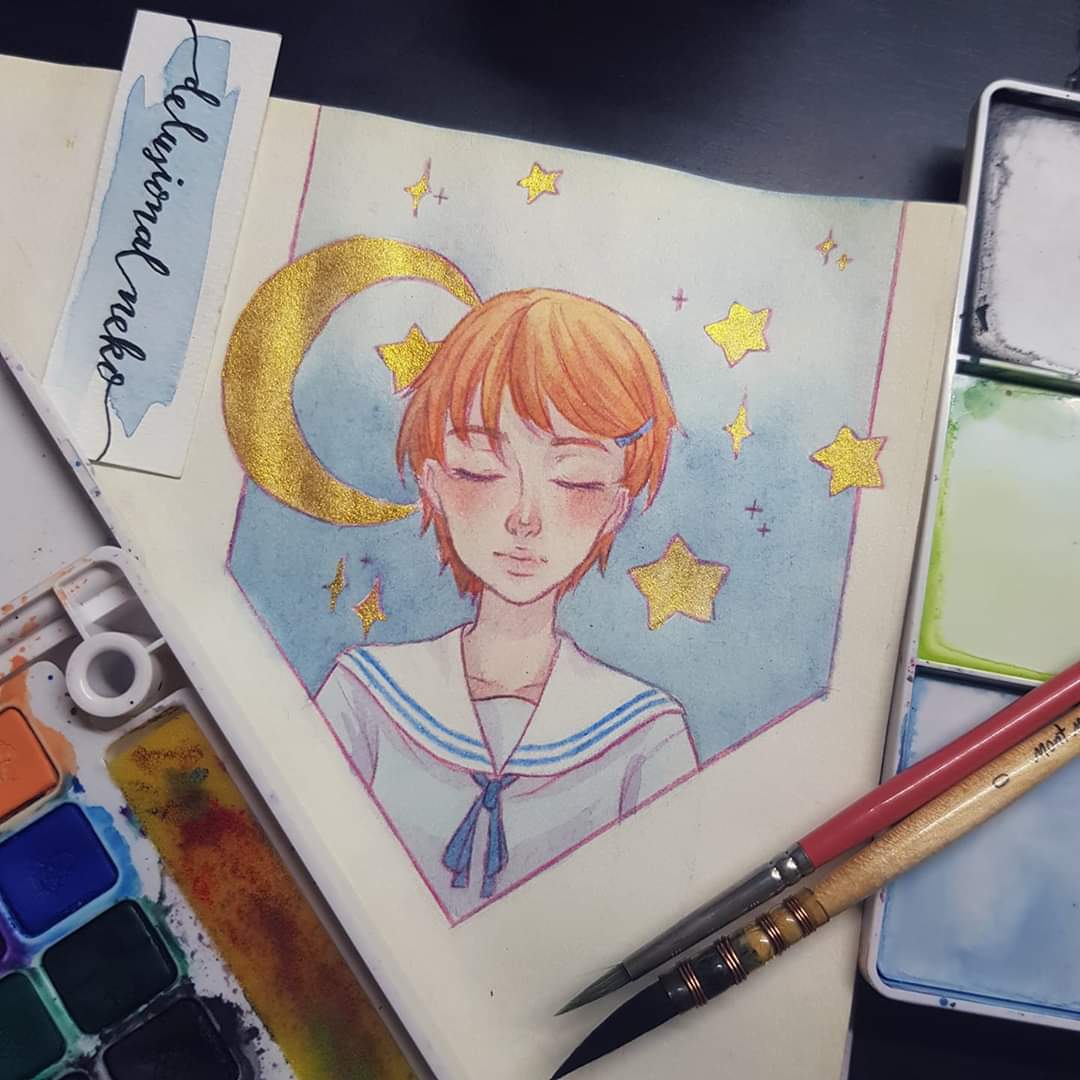 heyhoshi_'s tweet photo. [ old art spam 05 ]

last one for today! this one reminds me of chill nights and lo-fi music. ✨

#art #artph #gemcolors #watercolorart #watercolour #painting https://t.co/FNaKBBpbQl