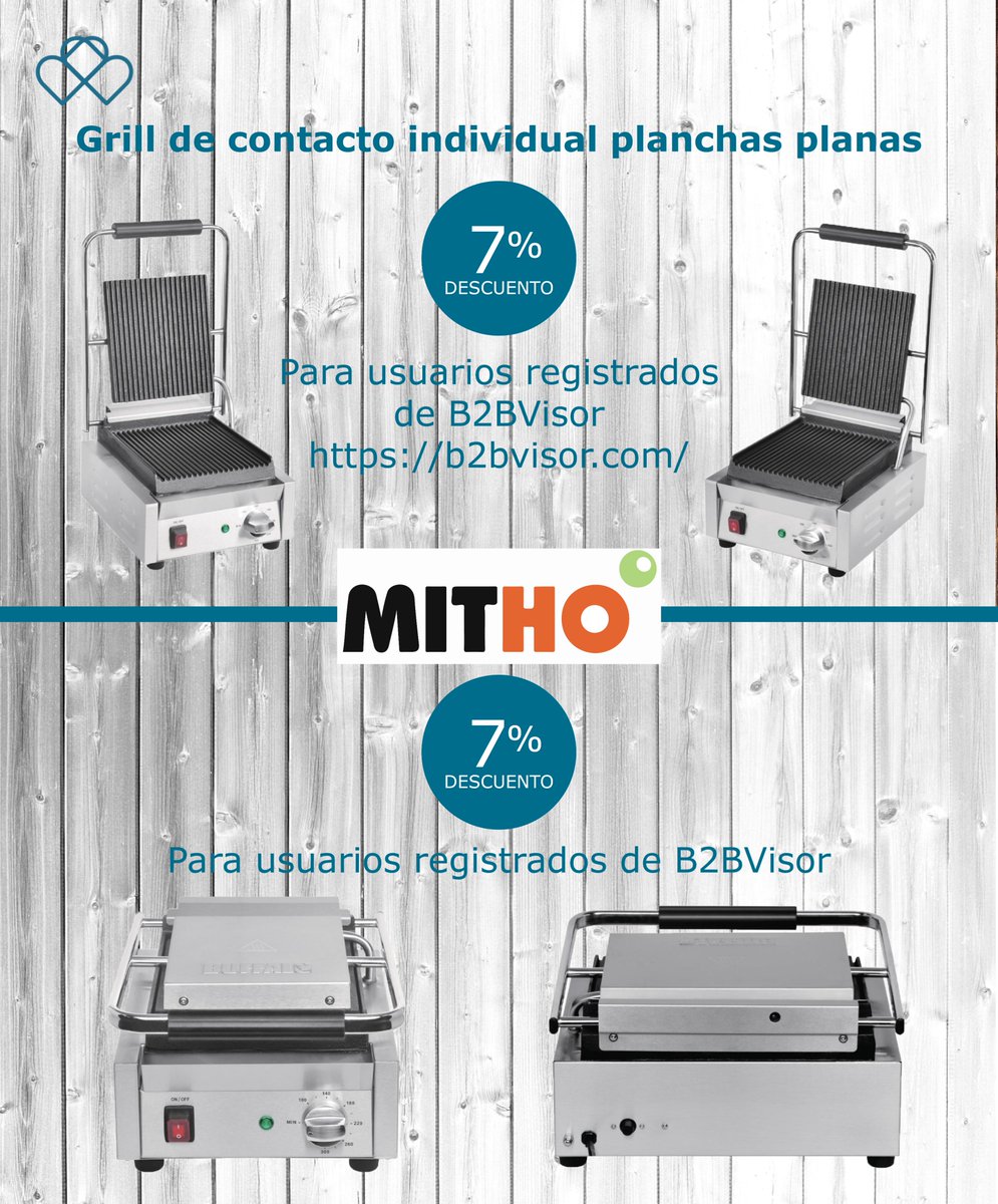 b2bvisor's tweet image. Hoy os volvemos a traer una promoción de la empresa "MITHO" que ofrece un descuento adicional en muchos productos sólo por ser usuario registrado en B2BVisor.
Registrarse es gratuito. b2bvisor.com
¡Gracias MITHO!

#mitho #descuentos #b2bvisor #b2b #hostelería #horeca