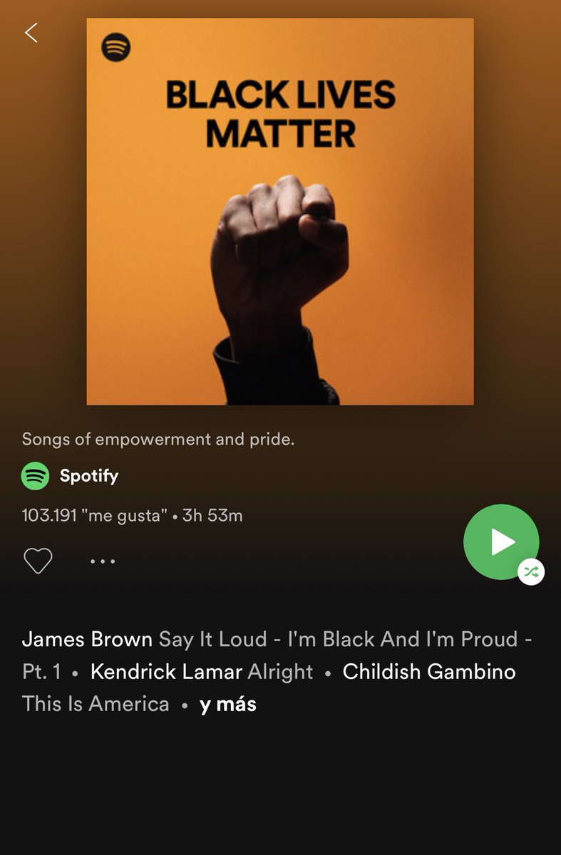 joeypootona's tweet image. Así amanece Spotify #BlackLivesMatter
