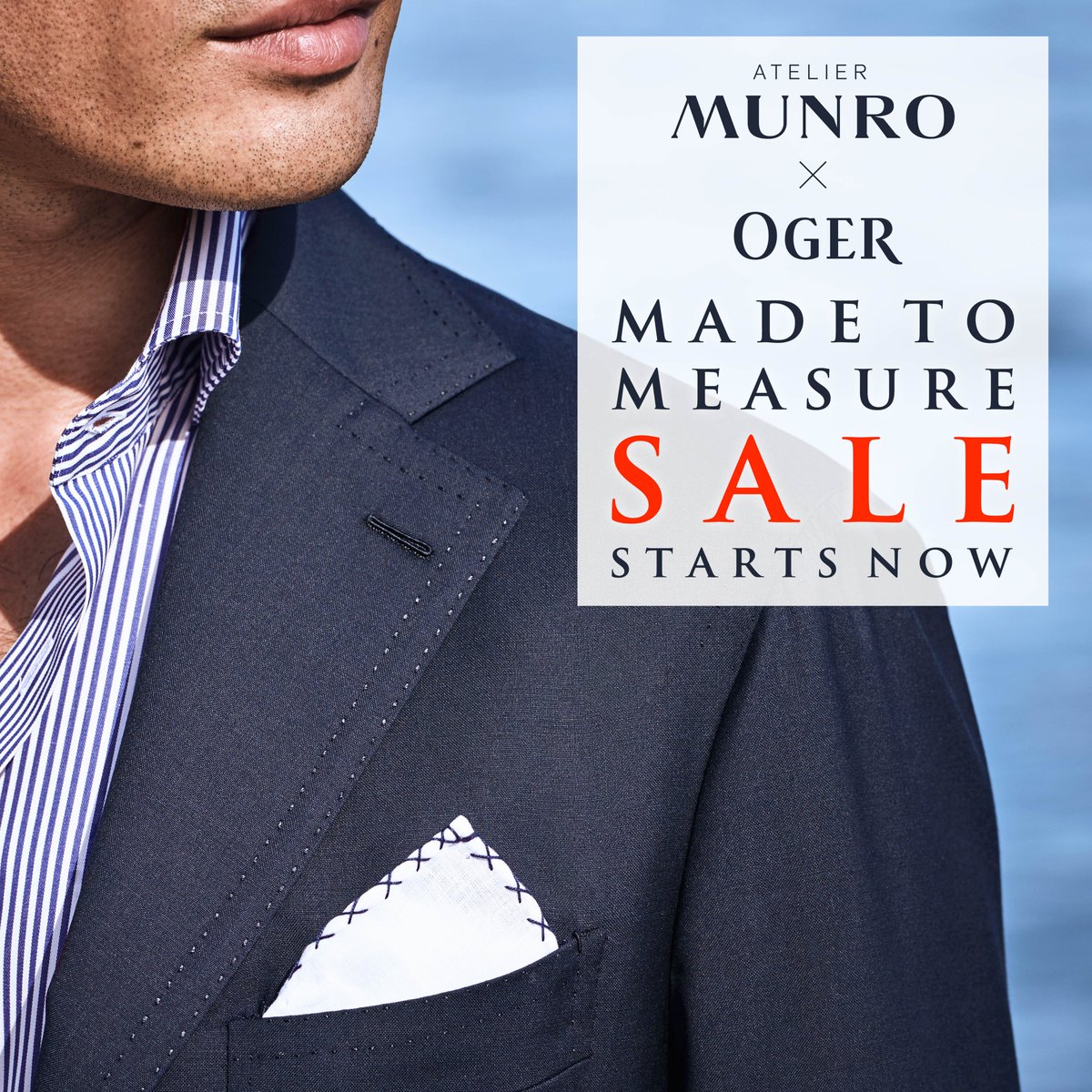 Our Made to Measure sale has also started! Enjoy reduced prices on suits, jackets and shirts while choosing from a wide range of fabrics from the most renowned fabric houses such as Loro Piana, Vitale Barberis and Ferla. Book your appointment online at oger.nl/maatwerk.