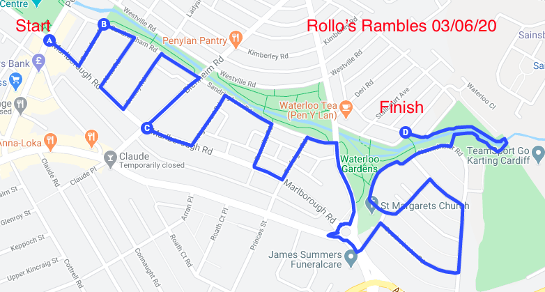 marlboroughpri's tweet photo. The route for Rollo's Rambles (Weds 3rd June)  12:00 - 13:00. Rollo and I would love to say hello to any children living on route. We will maintain safe social distancing. https://t.co/T4iYnP5gT9