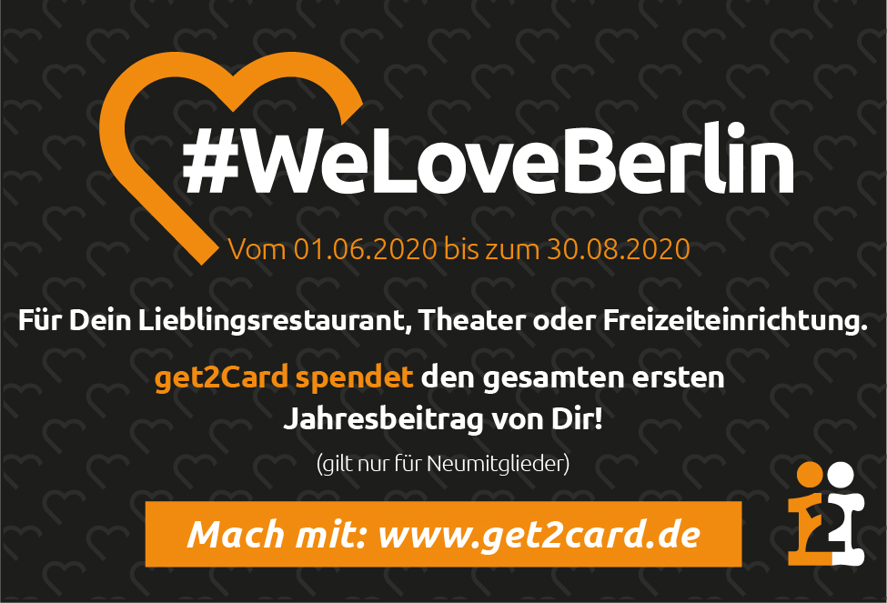 get2card's tweet image. #WeLoveBerlin  
Berlin ist außergewöhnlich, spannend, lebendig und vielfältig. Dafür lieben wir unsere Stadt und wollen, dass das auch so bleibt! get2Card möchte mit der Aktion ein bißchen helfen und Danke für 30 Jahre Zusammenarbeit sagen!

Weitere Infos: get2card.de