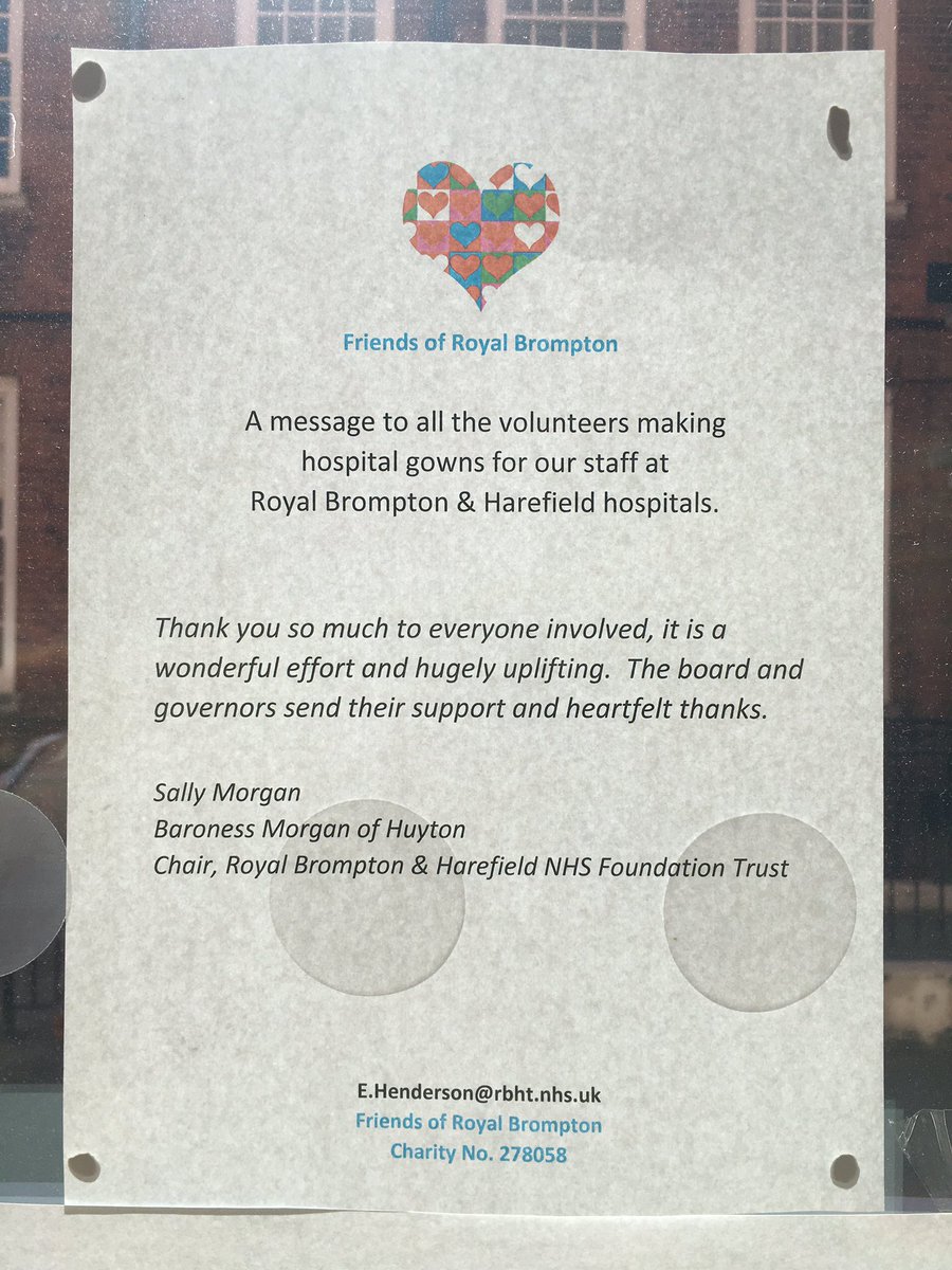 Antonia Pugh-Thomas (@apt659) on Twitter photo #ThankYou @BaronessMorgan for your #support and #Feedback We’ve nearly made 20,000 #gowns for the #NHS <a href="/Royal_Brompton/">Royal Brompton</a> <a href="/RBHCharity/">Royal Brompton & Harefield Hospitals Charity</a> <a href="/backborwick/">Victoria Borwick</a> It’s a far cry from my normal world of #hautecouture but #PPE is where it’s at during #Covid19UK #ThankYou @BaronessMorgan for your #support and #Feedback We’ve nearly made 20,000 #gowns for the #NHS <a href="/Royal_Brompton/">Royal Brompton</a> <a href="/RBHCharity/">Royal Brompton & Harefield Hospitals Charity</a> <a href="/backborwick/">Victoria Borwick</a> It’s a far cry from my normal world of #hautecouture but #PPE is where it’s at during #Covid19UK