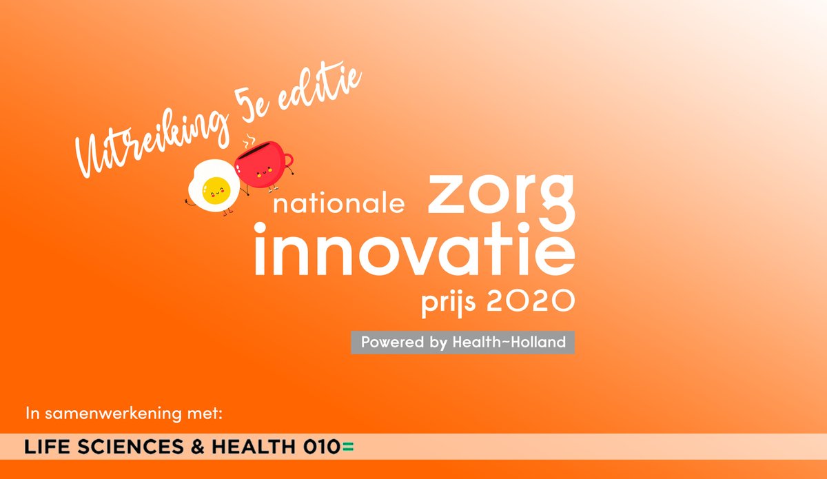 Op 11 juni vindt de uitreiking van de Nationale Zorginnovatieprijs 2020 @@Zorg_innovatie plaats tijdens het <a href="/LSH010Rotterdam/">LSH010</a> ontbijt. Stemmen kan nog tot 9 juni 12.00 uur via deze link: bit.ly/3dsTc8B #innovatie #ehealth #zorg