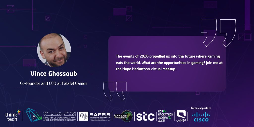 ThinkTech2030's tweet photo. Mr. Vince Ghossoub |@vincentatlarge

The events of 2020 propelled us into the future where gaming eats the world.

#HOPEHackathon
#GWBPSci https://t.co/cHyTPAZSYV
