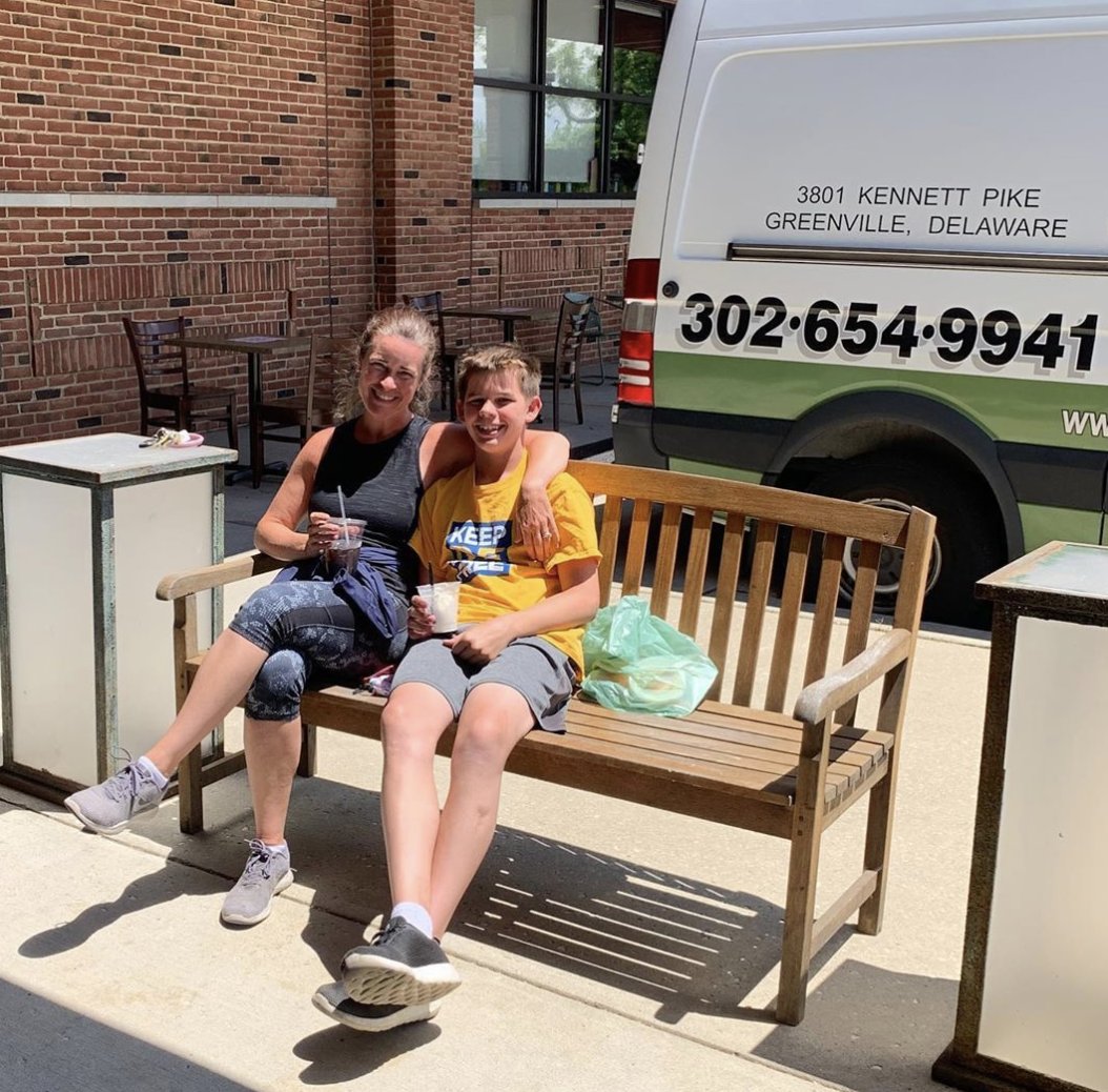 Enjoy our outside seating area! The café is open inside with limited seating to ensure social distancing. #netde #summervibes