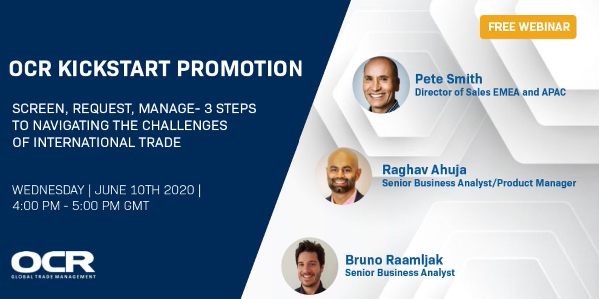GTMSolutions_UK's tweet photo. Join us on June 10th for our free #webinar on
·     Rising #CyberSecurity concerns and #COVID19
·     Post-#Brexit fallout &amp; the effects on #UK trade
·     Watch List Screening, Licence Screening &amp; authorisation Management. 
Sign up today
https://t.co/gMs1oAcRTO
#TuesdayThoughts https://t.co/noQUUwUxqq