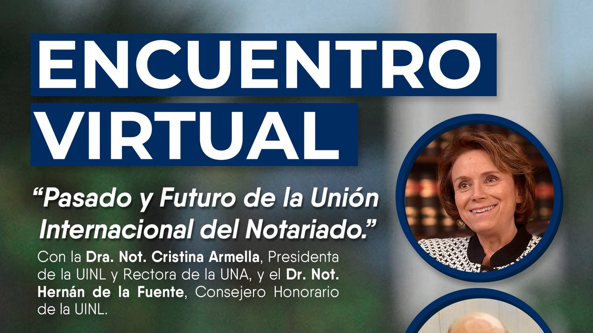 Hoy a las 16 hs (UTC -3) me encontraré por Instagram Live con el Dr. Not. y Consejero Honorario de la UINL Hernán de la Fuente para conversar sobre la historia y la actualidad de nuestra Unión Internacional del Notariado 🦅🖊️