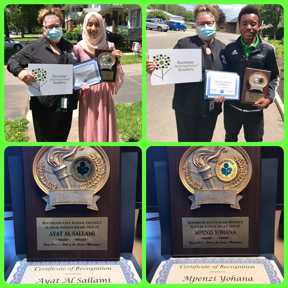 So RIAProud of Ayat &amp; Mpenzi!Selected as RCSD Scholar Athletes-2 out of 20! Both passed all of their Regents exams prior to COVID19 &amp; are graduating! Both have GPAs over 4.0! Both learned English at RIA!! #WeAreRIA <a href="/RCSDRIA/">RIA</a> <a href="/RCSDNYS/">Rochester City School District</a> <a href="/LCMLessons/">Dr. Lesli Myers-Small</a> <a href="/drpeluso/">Dr. Carmine Peluso</a> <a href="/MaryAndrecolich/">Mary Andrecolich Montesano Diaz</a> GO RIA!!
