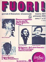 Le copertine di alcuni numeri della rivista del FUORI! attiva dal '71 all'82