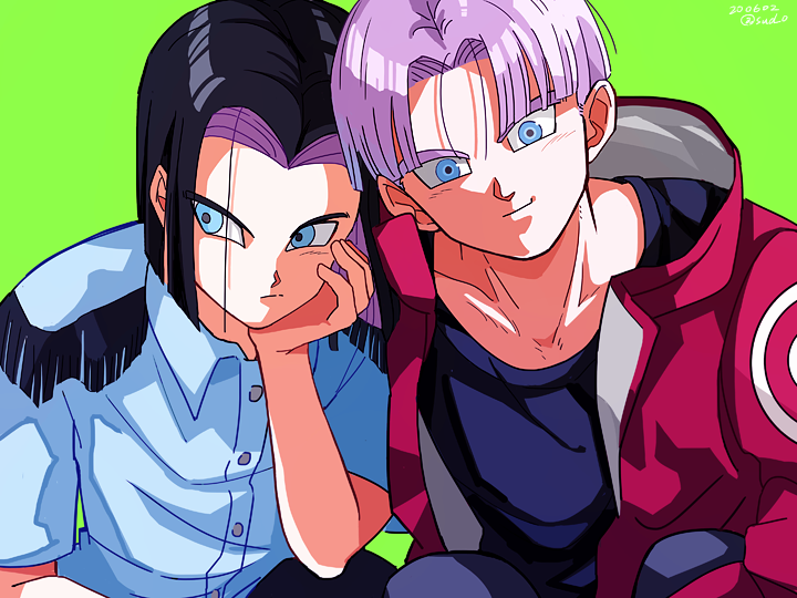 トランクスと17号 すどのイラスト