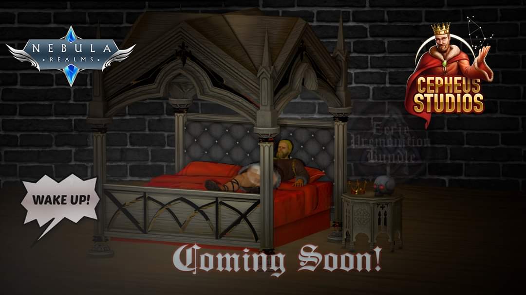 CepheusStudios's tweet photo. Rise and Shine!
Don't mind the King he sleeps comfortable. 🤭
Who is excited for some goth content?! 

💀 Eerie Premonition Furniture Bundle Coming Soon! 😈 https://t.co/nC2AcER04y