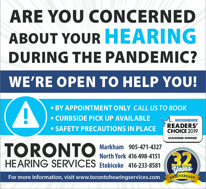 TorontoHearing's tweet photo. We're here for you during #COVIDー19 . Call ahead to book. #StaySafe https://t.co/TGKMbvBGno