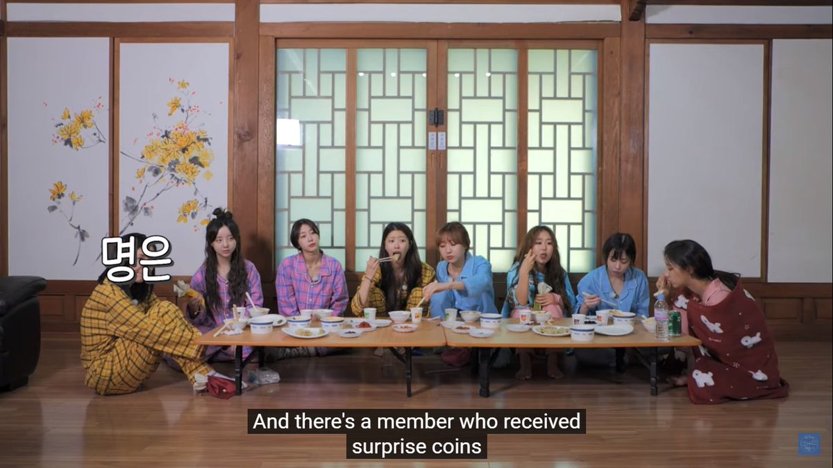 yein's reaction upon hearing about the member *which is her* who will receive surprise coins for saying "we're thankful" to the staffㅡso innocently cute