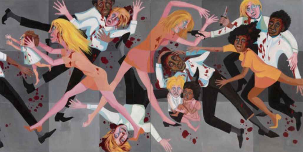KKoraia's tweet photo. #Stand with My fellow Americans, all colors and ethnicity! #zero tolerance to violence! #only shared values, respect, love, compassion and community☀️🙏🏻🌍
#Faith Ringgold American People Series #20 Die.1967 MoMA The Museum of Modern Art
“.....painting...” https://t.co/uNOf8VN0bv