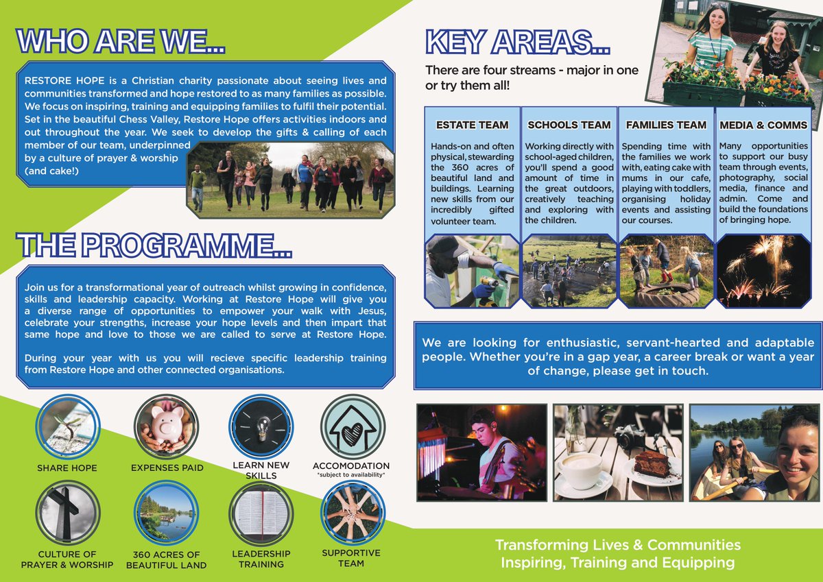 Thinking about what to do for the year ahead... Why not come and join us at Restore Hope?