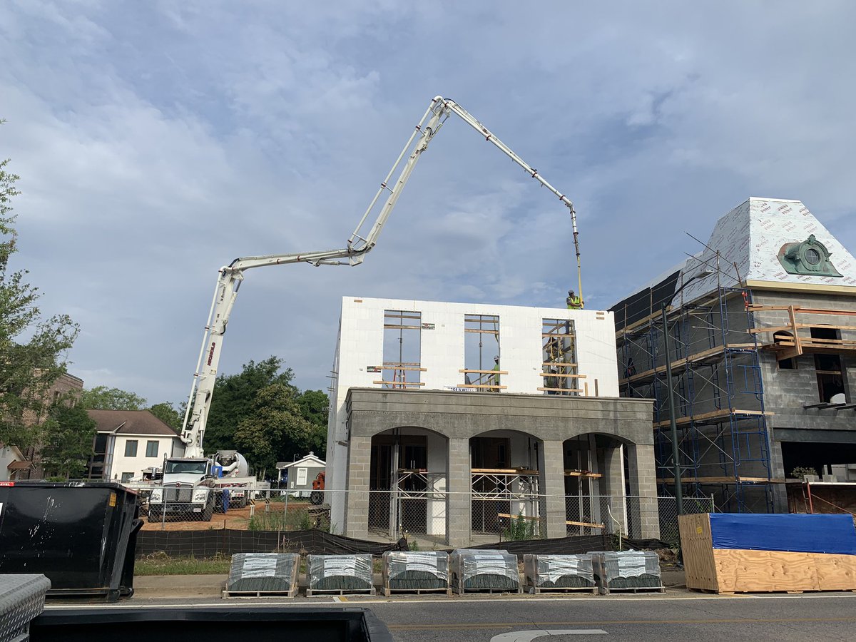 Force5Walls's tweet photo. Final pour here in Fairhope for this mixed use building. This one is certainly one of a kind!!  #StickBuiltisForSissies. #ICFConstruction. #FoxBlocks #LiteDeck #EcoSpan. https://t.co/KigJaeJM21