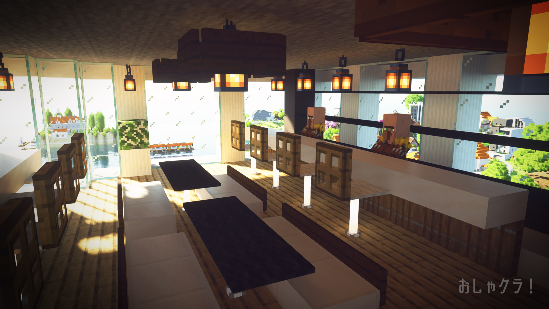 Twitter 上的 おしゃクラ Oshacra リゾートホテルのリフォーム終わりましたー 内装全てを変えてみました このホテルも階段を作りましたので 最上階まで行き来できます Minecraft ワールド配布カウントダウン Oshacra おしゃクラ T Co R4f25ao56u
