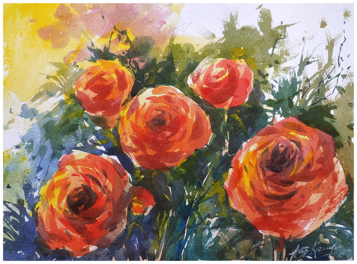 Watercolor on Indian handmade paper.. 😊😊
#watercolor #flowers #artist #creativity #watercolorpainting