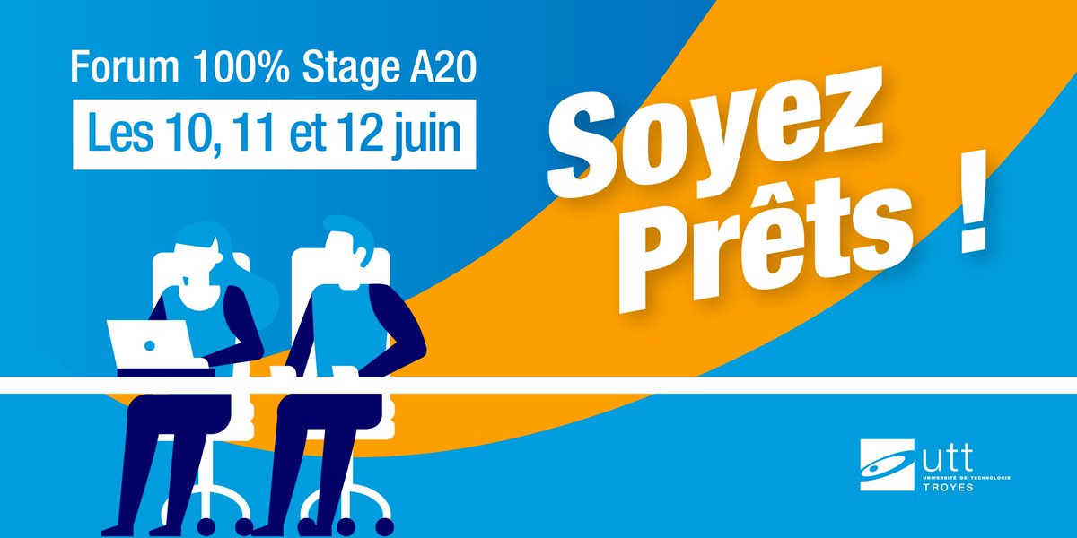 UTTroyes's tweet image. Les inscriptions au #ForumUTT 100% Stages A20 sont ouvertes !
Vous avez jusqu'au 9 Juin, pour vous inscrire &amp;amp; ainsi profiter des 30 entreprises &amp;amp; 117 offres de stages proposées.
Inscription via l’email envoyé par votre conseiller(e) #BAIP.

ℹ Les infos👉 bit.ly/3dqGJlL