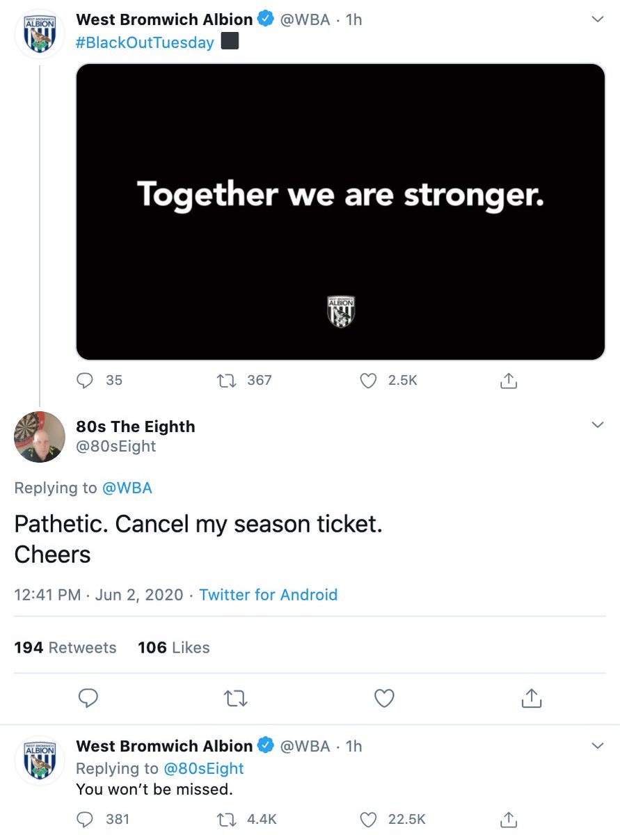 Well played <a href="/WBA/">West Bromwich Albion</a> 👏👏👏. The perfect response.