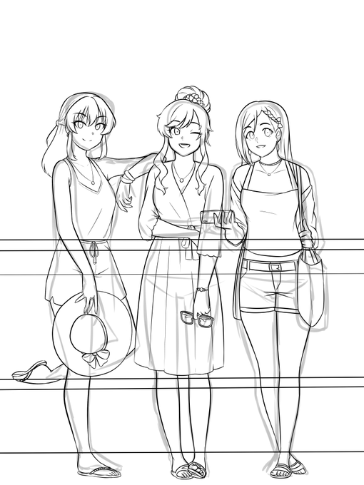 Third time I try to draw Sexy Gals, but first time I will finish the drawing 