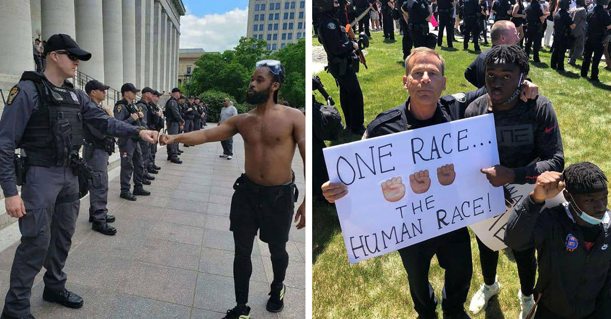 George Floyd - Protesters and Police United Against Racism - Shaping a Better World 
curiousdoodle.com/george-floyd-p…