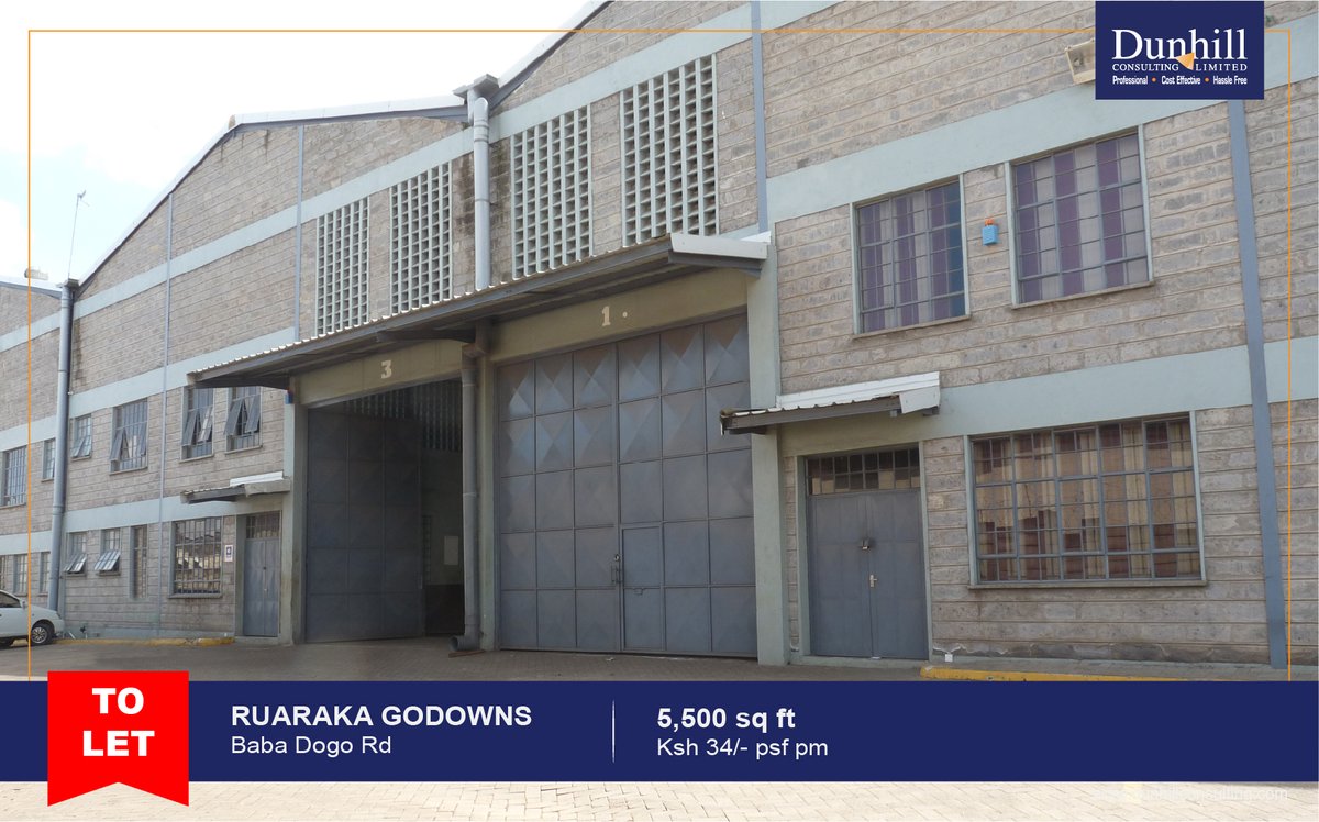 A suitable #warehouse premises for all your business needs with easy access to #ThikaSuperHighway

Amenities:
Kitchenette & toilet: tiled, fitted sockets & fitted sanitary-ware
#Office: Walls plastered & floors screed
Iron sheet roofing
3 phase power supply

📞0789386445

#godown