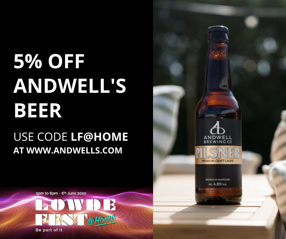 Andwell Brewing Co (@andwellbrewery) on Twitter photo Why not join <a href="/LowdeFest/">Lowde Fest</a> this weekend for some great entertainment, in the safety of your own home🎶
Get 5% off your beer order if you use code LW@HOME only valid until Friday 5th June. Cheers & enjoy 🍻 T&Cs apply. Why not join <a href="/LowdeFest/">Lowde Fest</a> this weekend for some great entertainment, in the safety of your own home🎶
Get 5% off your beer order if you use code LW@HOME only valid until Friday 5th June. Cheers & enjoy 🍻 T&Cs apply.