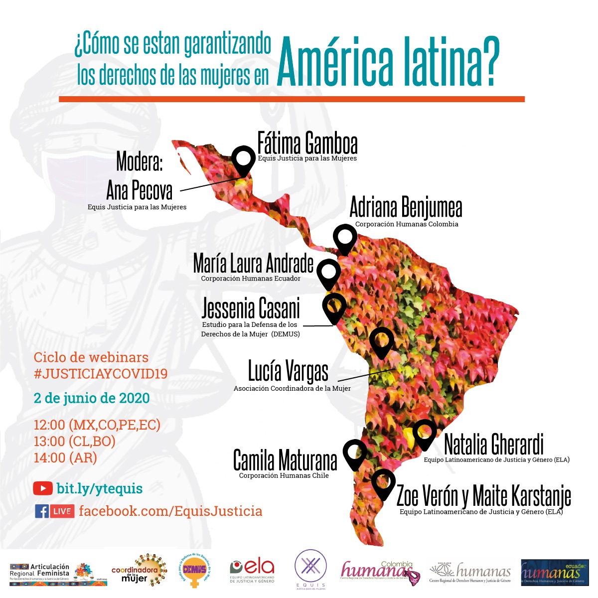 Hoy la Articulación Regional Feminista <a href="/ArticulaFem/">ArticulaFeminista</a> se une para hablar sobre la garantía de los derechos de las mujeres en América latina. 7 países y 7 feministas latinoamericanas #JusticiaYCovid