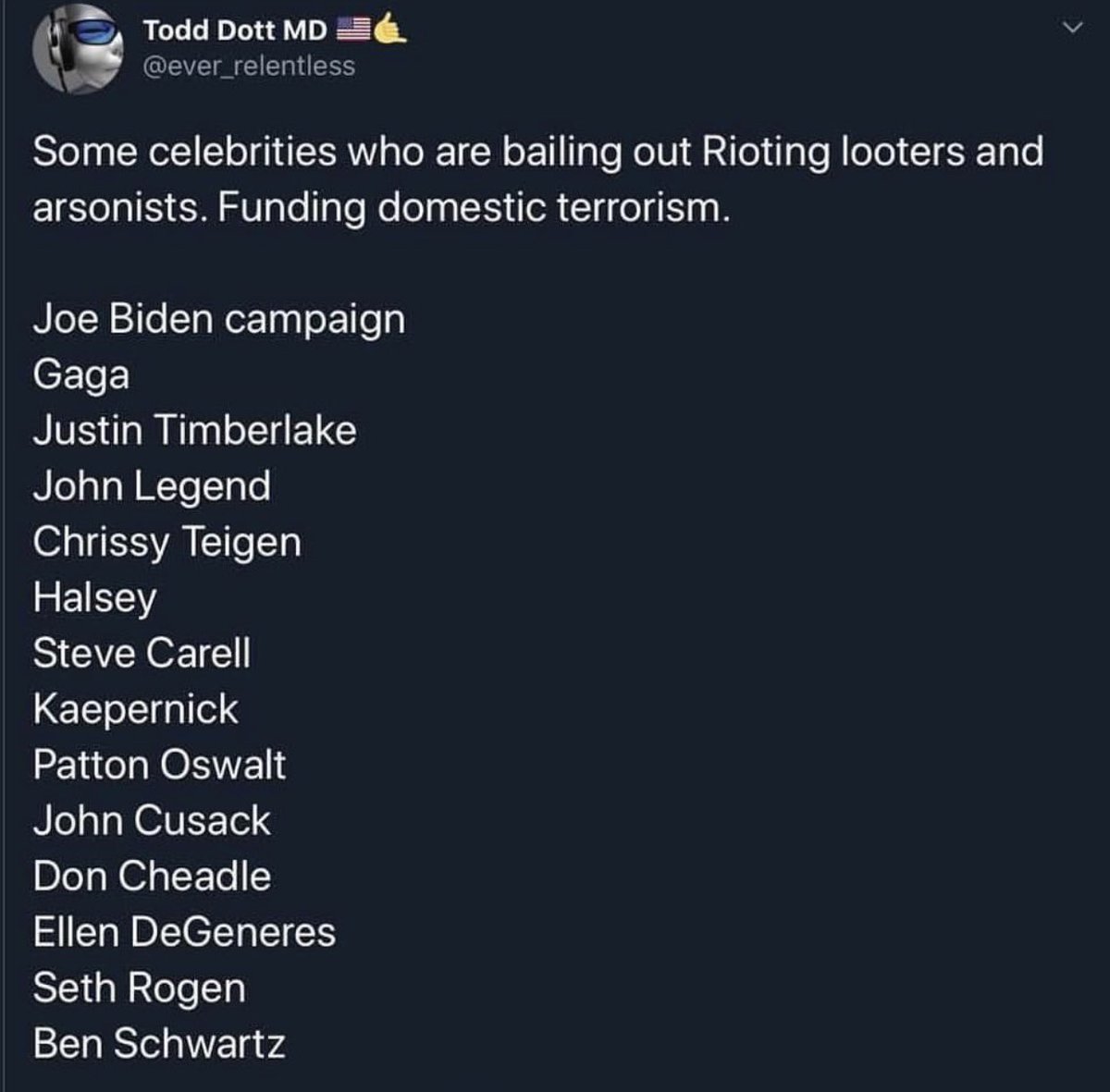 calebleblanc5's tweet photo. Hey celebrities, instead of bailing out people tearing communities apart, why not use that money to help the black small business owners that just everything? Just a thought. https://t.co/sUcjoPi4JR