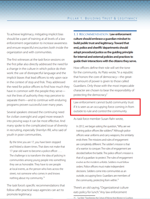 ChrisLu44's tweet photo. The Obama Administration didn't just leave a pandemic playbook that Trump ignored.

We also left a 99-page playbook on strengthening trust between law enforcement and communities. It warns against a "warrior" and "occupying force" mindset.

Worth reading https://t.co/zkR66BW7v9 https://t.co/s4X6jYwxig